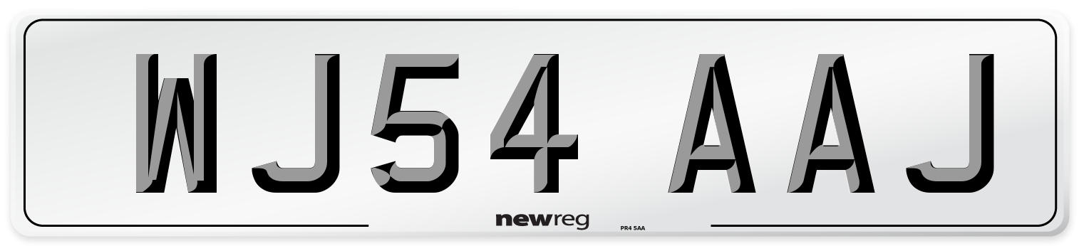 WJ54 AAJ Number Plate from New Reg